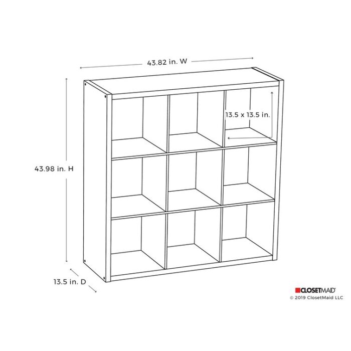 43.98″ H x 43.82″ W Cube Bookcase - Chic Decora