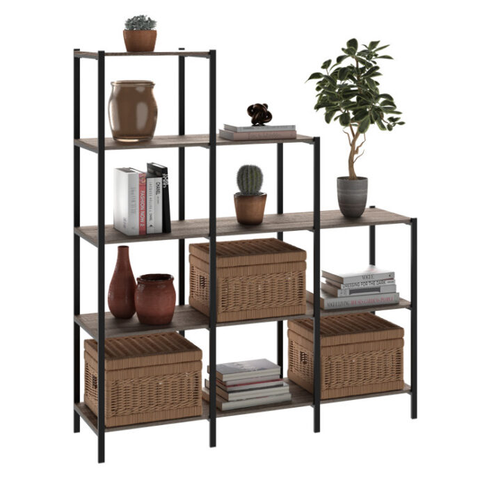 45.67” W Step Bookcase - Chic Decora