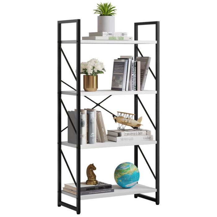 47.2″H x 23.6″W Wood Etagere Bookcase - Chic Decora