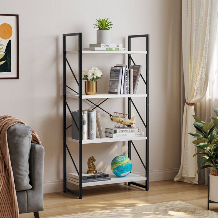 47.2″H x 23.6″W Wood Etagere Bookcase - Chic Decora