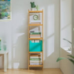 5 Tiers Bamboo Bookcase, Modern Bookshelf, Corner Display Shelf for Home - Chic Decora