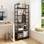 62.4” H x 23.6” W Standard Bookcase Steel Etagere Bookcase - Chic Decora