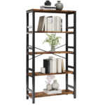 68.7″ H x 31.5″ W Iron Etagere Bookcase Ladder Shelf 110lbs - Chic Decora