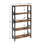 68.7″ H x 31.5″ W Iron Etagere Bookcase Ladder Shelf 110lbs - Chic Decora