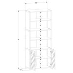 6 Tiers Standard Bookcase with Door, Books Toys Display Organizer Shelf Rack for Home - Chic Decora