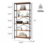 71” H x 31.6” W Steel Etagere Bookcase - Chic Decora