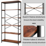 71” H x 31.6” W Steel Etagere Bookcase - Chic Decora