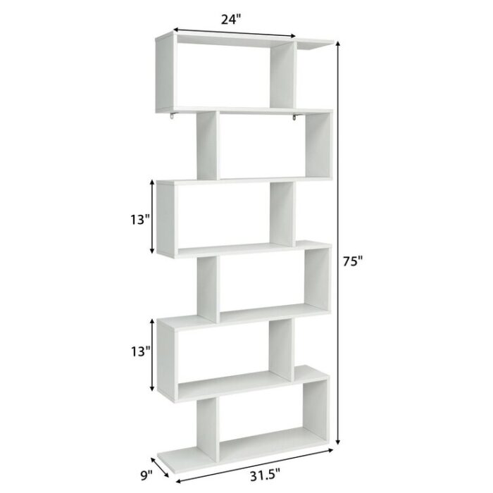 75″ H x 31.5″ W Geometric Bookcase - Chic Decora