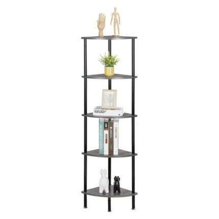 Aadiv Corner Bookcase - Chic Decora