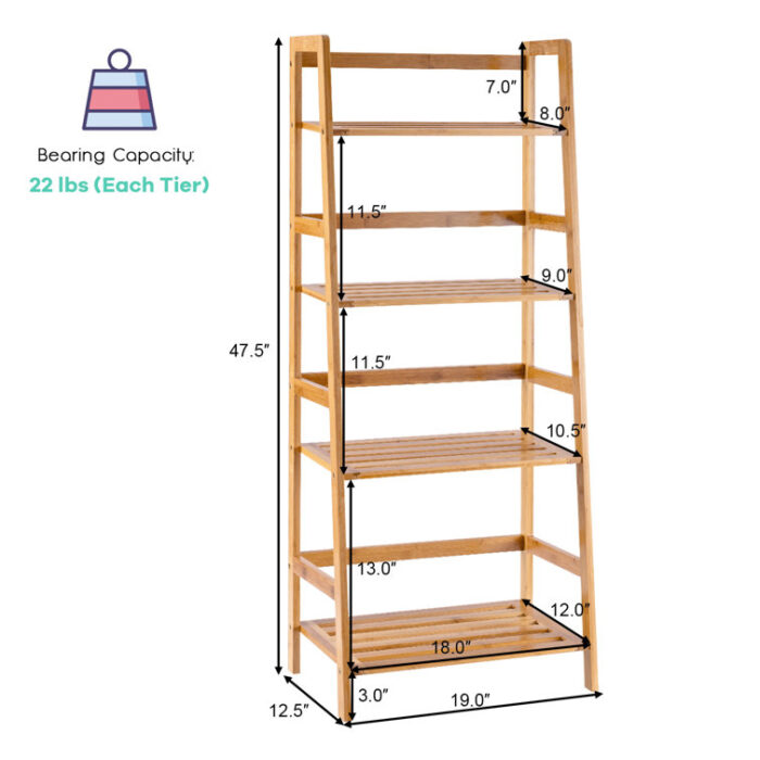 Aaroon4-Tier Multifunctional Bamboo Bookcase Storage Stand Rack - Chic Decora