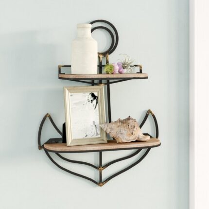 Abel 2 Piece Accent Shelf with Reclaimed Wood - Chic Decora