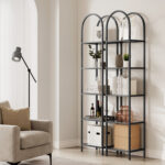 Adrianne 72.2” H X 15.7” W Steel Etagere Bookcase - Chic Decora