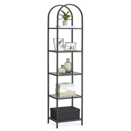 Adrianne 72.2” H X 15.7” W Steel Etagere Bookcase - Chic Decora