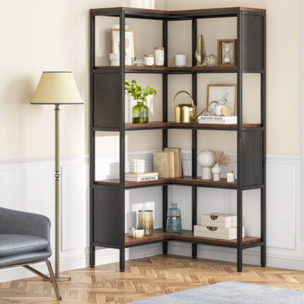 Aidrian Corner Bookcase - Chic Decora