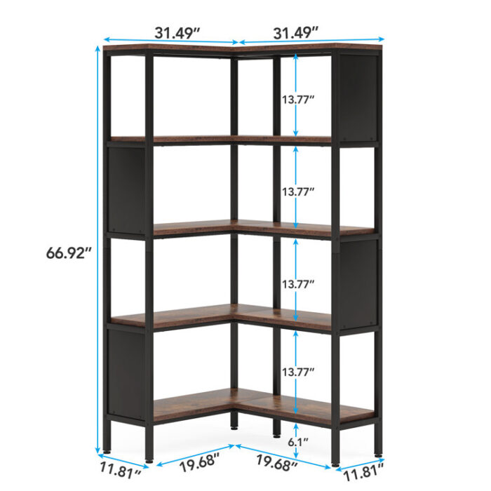 Aidrian Corner Bookcase - Chic Decora