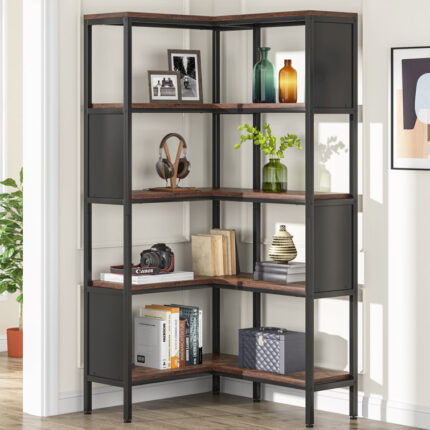 Aidrian Corner Bookcase - Chic Decora