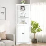 Alsie Unfinished Corner Storage Bookcase - Chic Decora