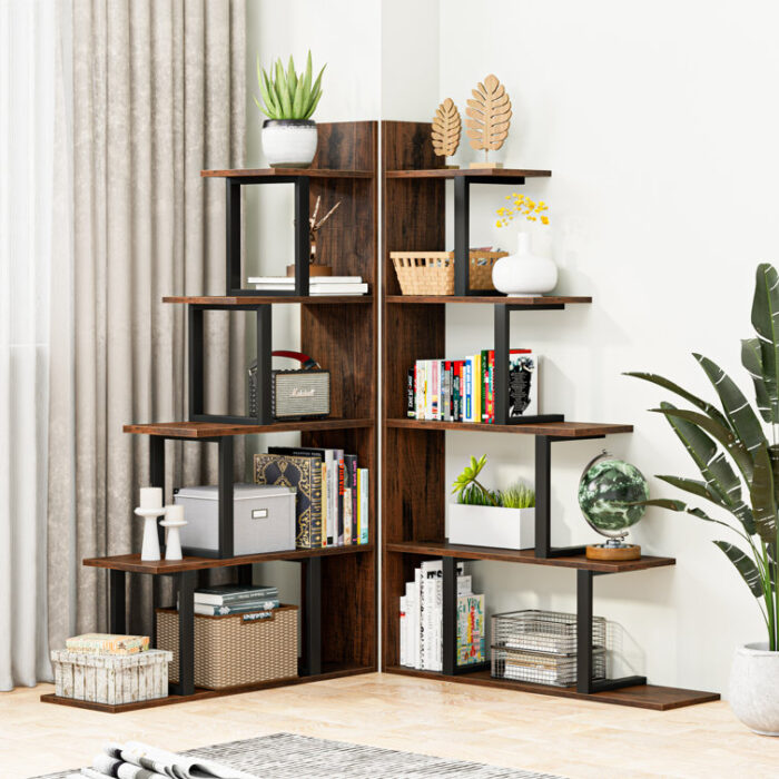 Amill 63″H x 40″W Freestanding Ladder Etagere Bookcase - Chic Decora