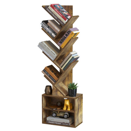 Amina Floor Standing Tree Bookshelf Storage Bookcase - Chic Decora