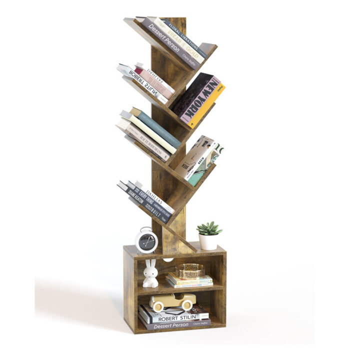 Amina Floor Standing Tree Bookshelf Storage Bookcase - Chic Decora