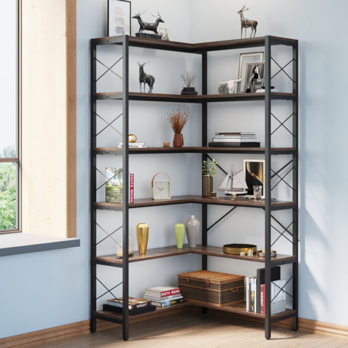 Anorea Corner Bookcase - Chic Decora