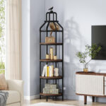 Aprie Corner Bookcase - Chic Decora