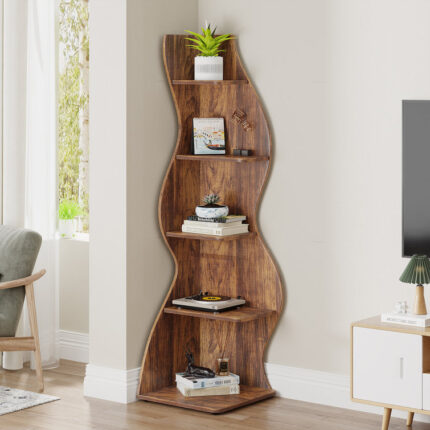 Arhab Corner Bookcase - Chic Decora