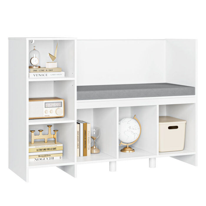 Aricella 31.7” H x 43.3” W Cube Bookcase with Reading Nook - Chic Decora