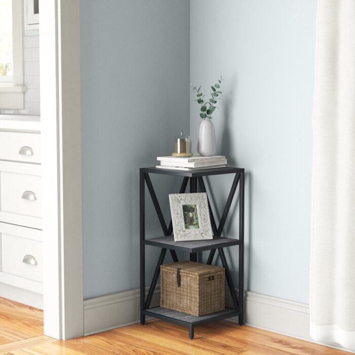 Ariyana 3 Tier Corner Shelves with Metal Frame - Chic Decora