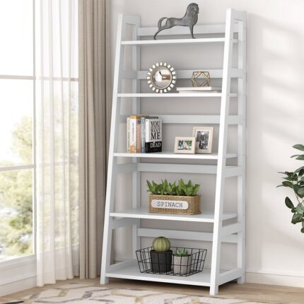 Athziry 56.5” H x 23.62” W Metal Frame Ladder Bookcase - Chic Decora