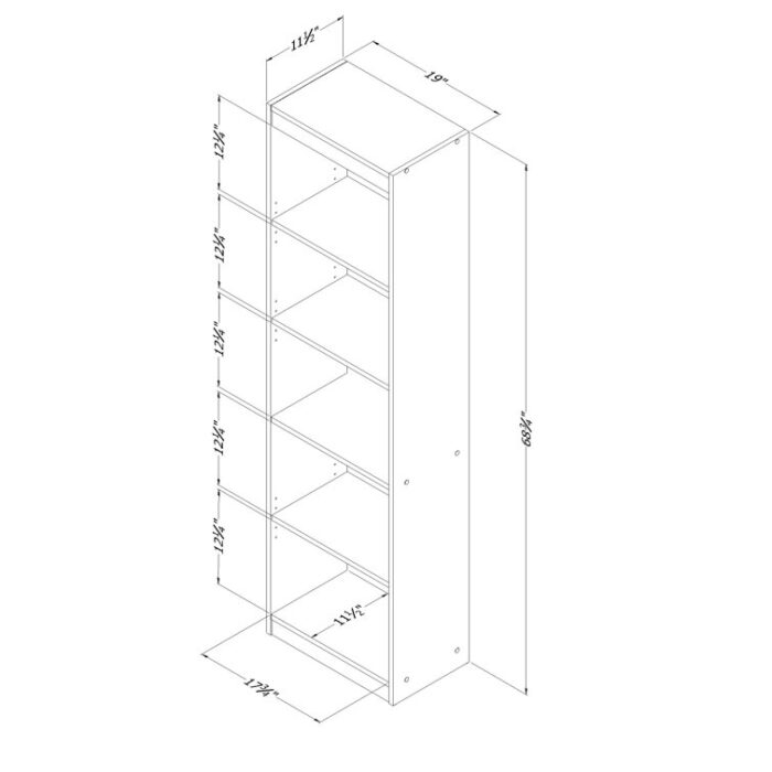 Axess 68.75″ H x 19″ W Standard Bookcase - Chic Decora