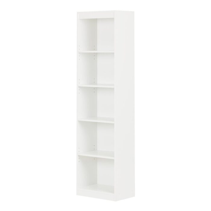 Axess Narrow 5-Shelf Narrow Bookcase Pure White - Chic Decora