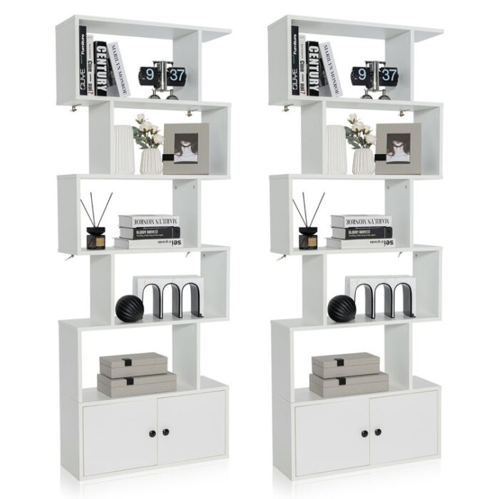 Bajulal Geometric Storage Bookcase - Chic Decora