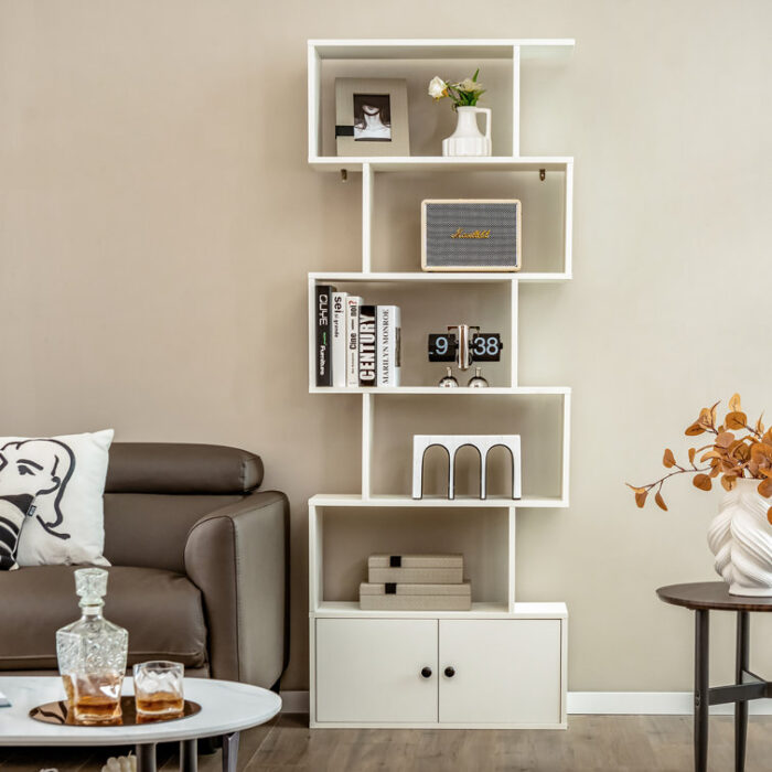 Bajulal Geometric Storage Bookcase - Chic Decora