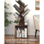 Baleigh 4 Tier Tree Bookshelfwith storage Free Standing Bookcase - Chic Decora