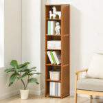 Bamboo 6 Tiers Standard Bookcase, Free Standing Books Display Modern Bookshelf for Home - Chic Decora