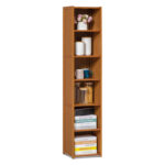 Bamboo 6 Tiers Standard Bookcase, Free Standing Books Display Modern Bookshelf for Home - Chic Decora