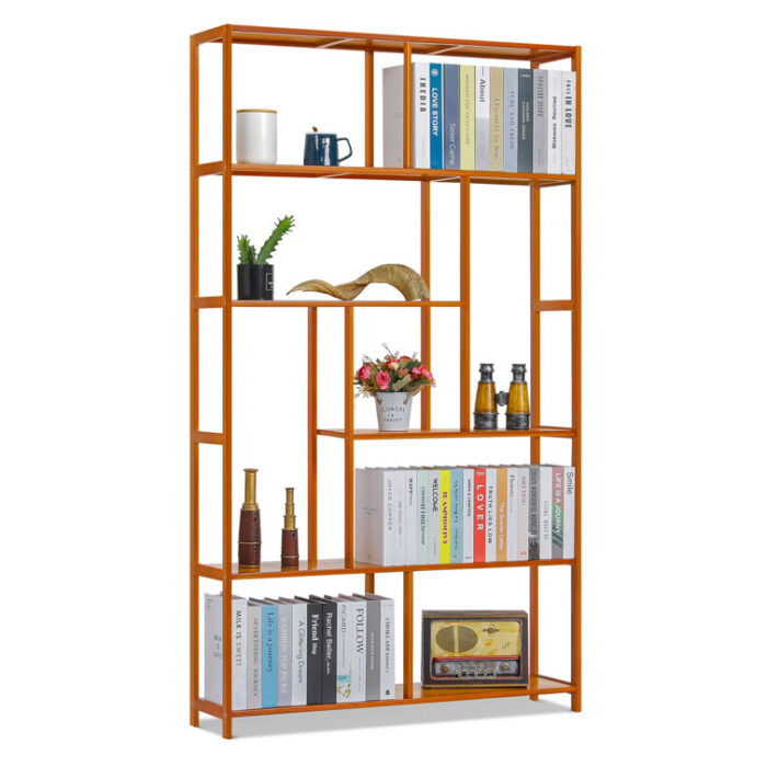 Bamboo Modern Bookcase, Open Bookshelf, Books Display Shelf for Home - Chic Decora