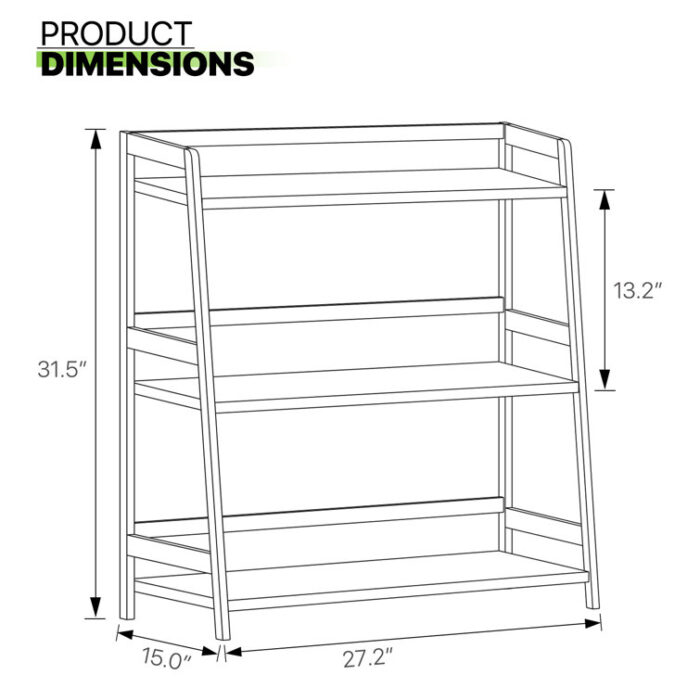 Barrelville Bamboo 4 Layers Trapezoid Bookcase Ladder Bookshelf Floor Shelf Living Room - Chic Decora