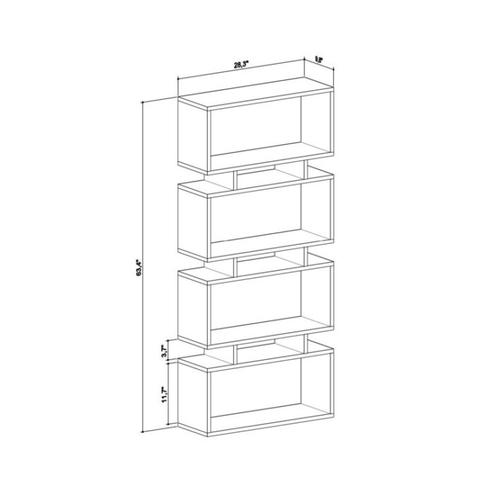 Barzykin Geometric Bookcase - Chic Decora