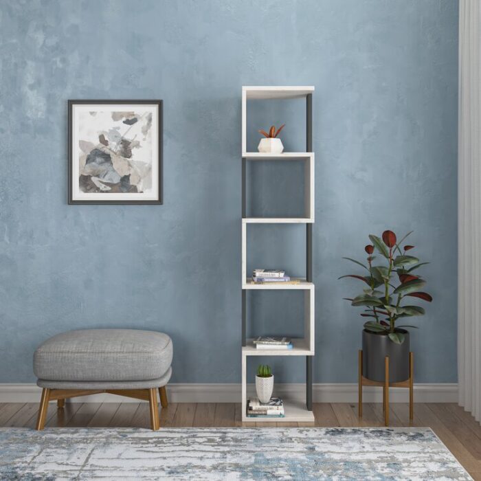 Basibul Geometric Bookcase - Chic Decora