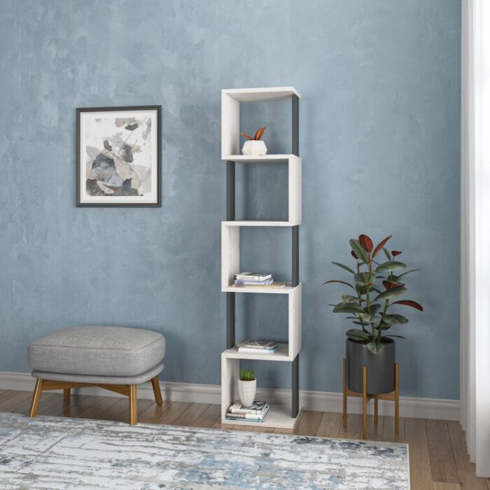 Basibul Geometric Bookcase - Chic Decora