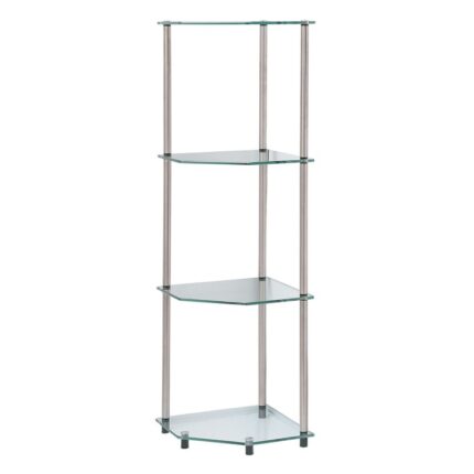 Beckett 46.5″ H x 13.8″ W Metal Corner Bookcase - Chic Decora