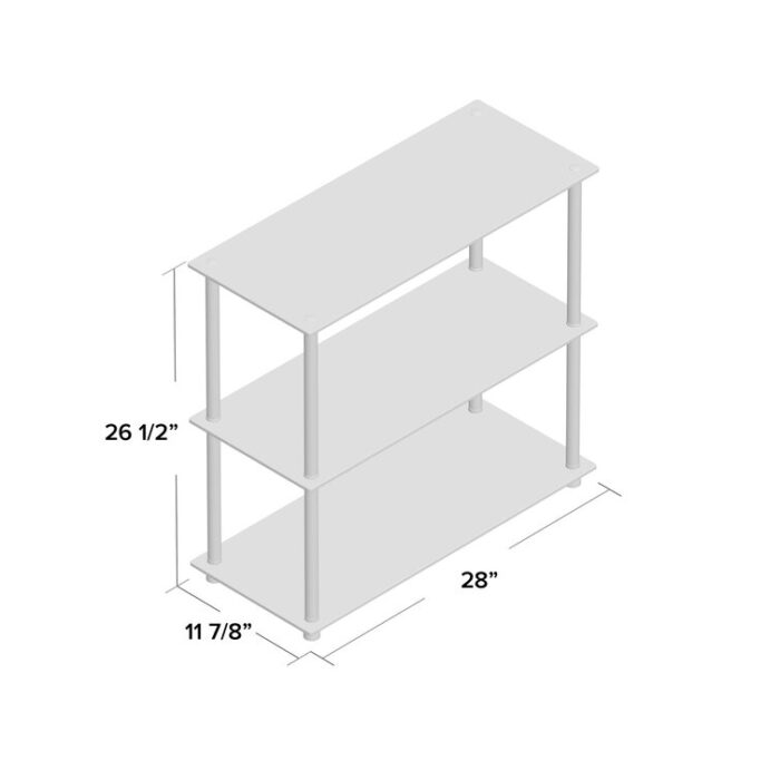 Beckett Etagere 26.50″ Glass Bookcase with Metal Poles - Chic Decora