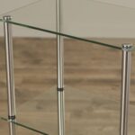 Beckett Etagere Glass Bookcase with Metal Poles - Chic Decora