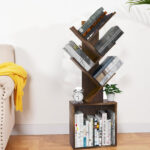 Becki 44.8″ H x 14.9″ W 4-Shelf Tree Bookshelf with Storage - Chic Decora