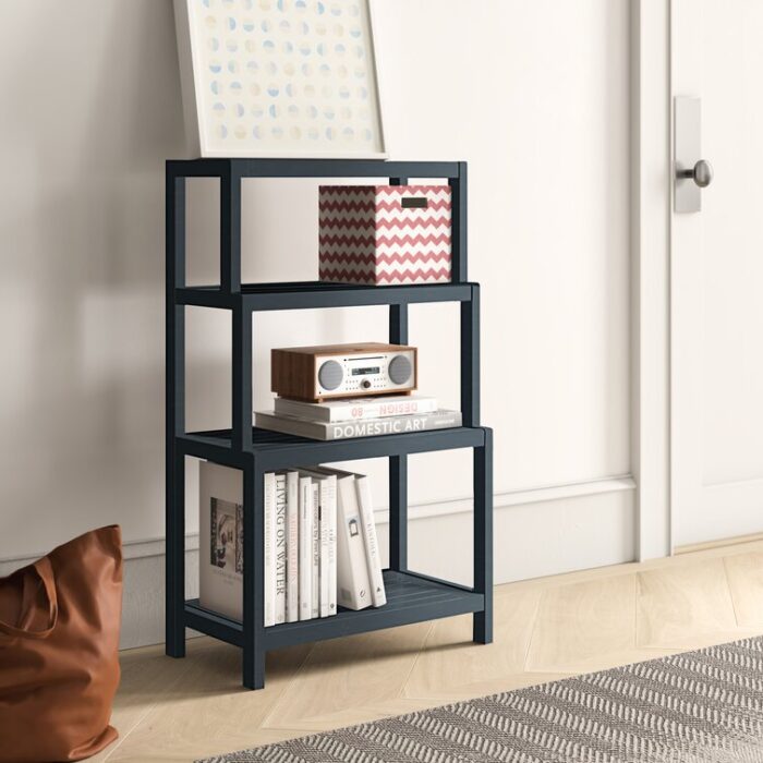 Bernardston Chestnut Solid Wood Four Tier Step Bookcase - Chic Decora