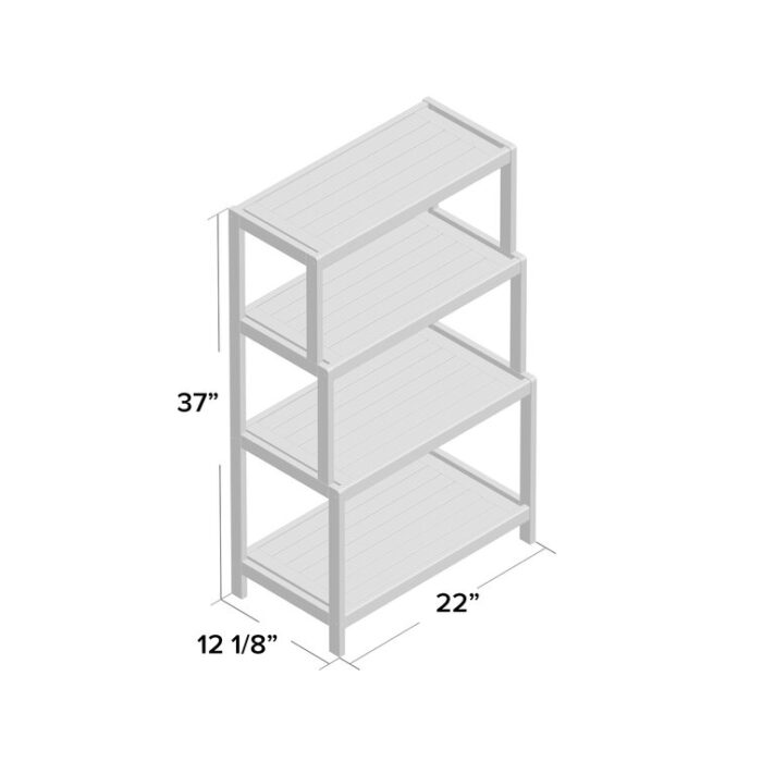 Bernardston Chestnut Solid Wood Four Tier Step Bookcase - Chic Decora