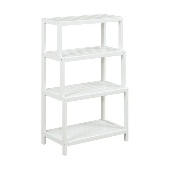 Bernardston Chestnut Solid Wood Four Tier Step Bookcase - Chic Decora