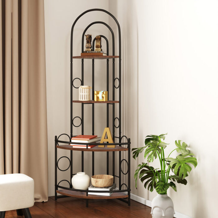 Beryn Corner Bookcase - Chic Decora